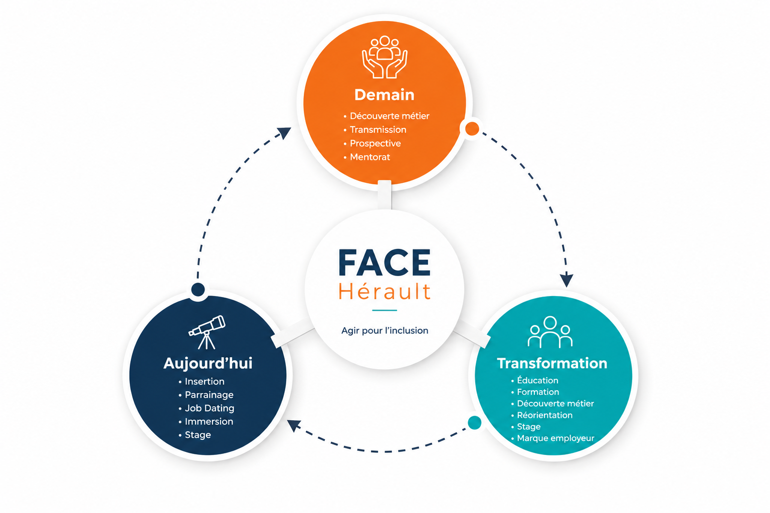 Vision stratégique FACE Hérault — 3 axes